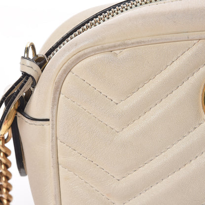 Gucci Calfskin Matelasse Mini GG Marmont Chain Shoulder Bag White 22 of 25