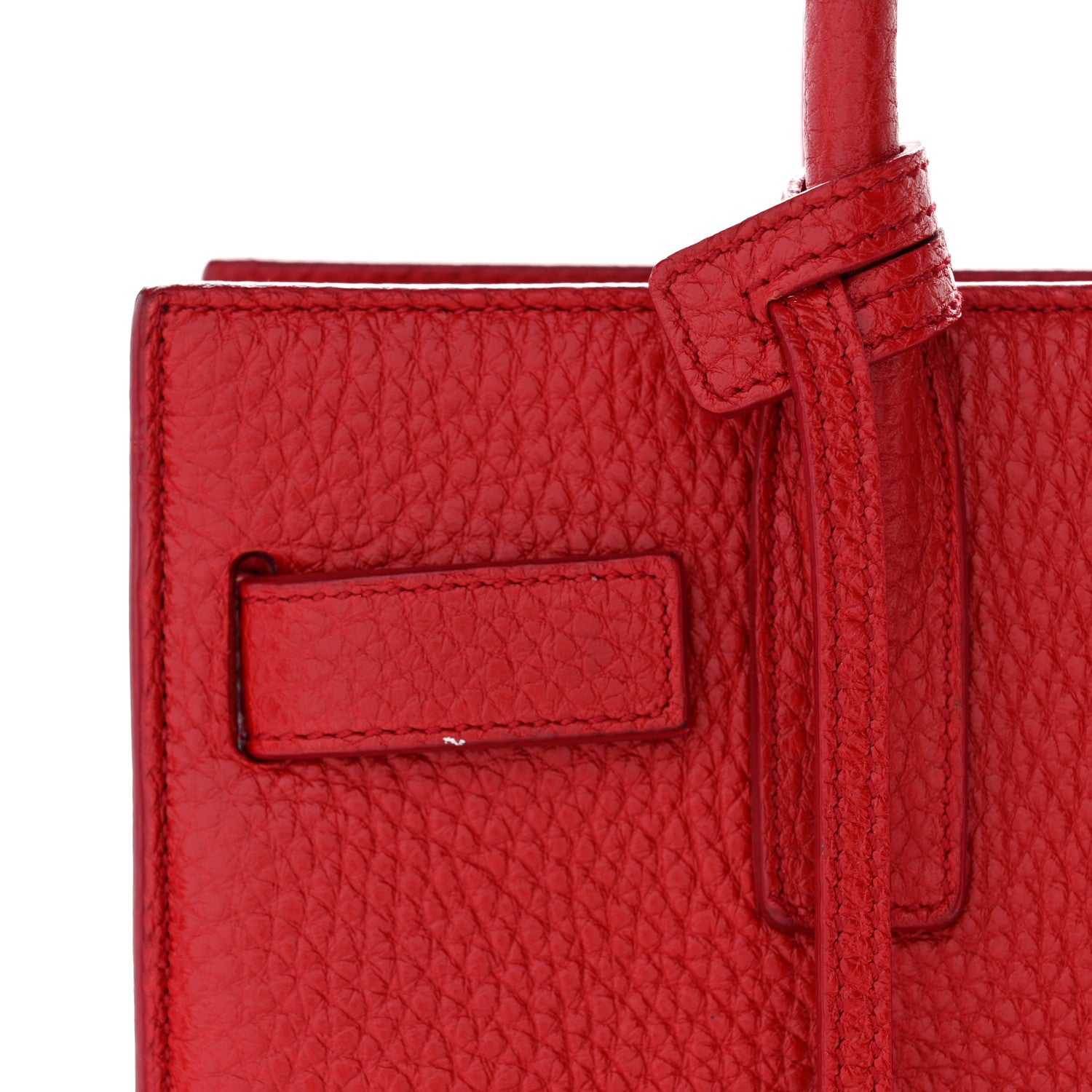Saint Laurent Grained Calfskin Nano Sac De Jour Souple Lipstick Red 9 of 11
