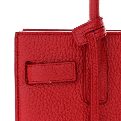 Saint Laurent Grained Calfskin Nano Sac De Jour Souple Lipstick Red 9 of 11