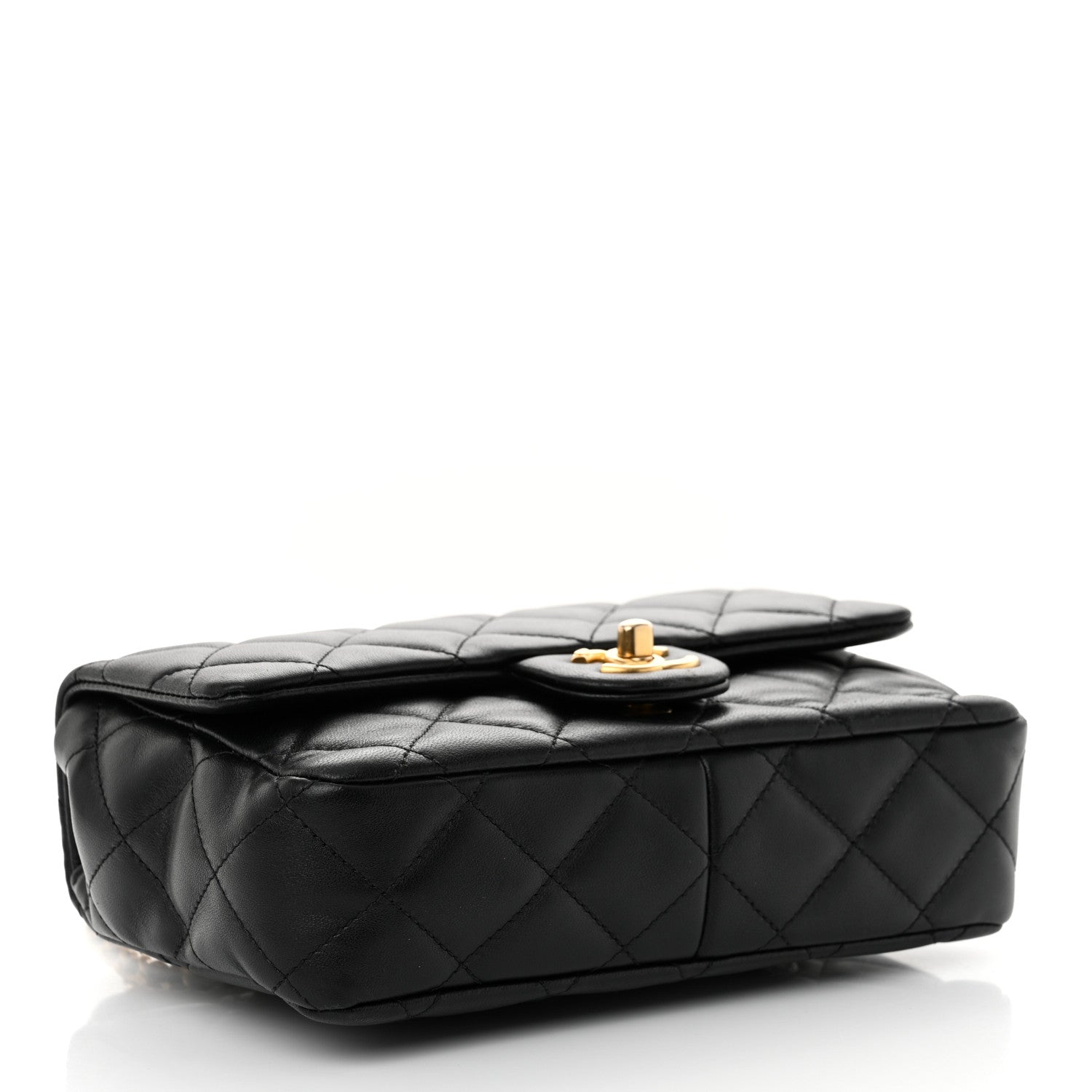 Chanel Lambskin Quilted Small Wenge Wood Flap Black Black 4 of 11