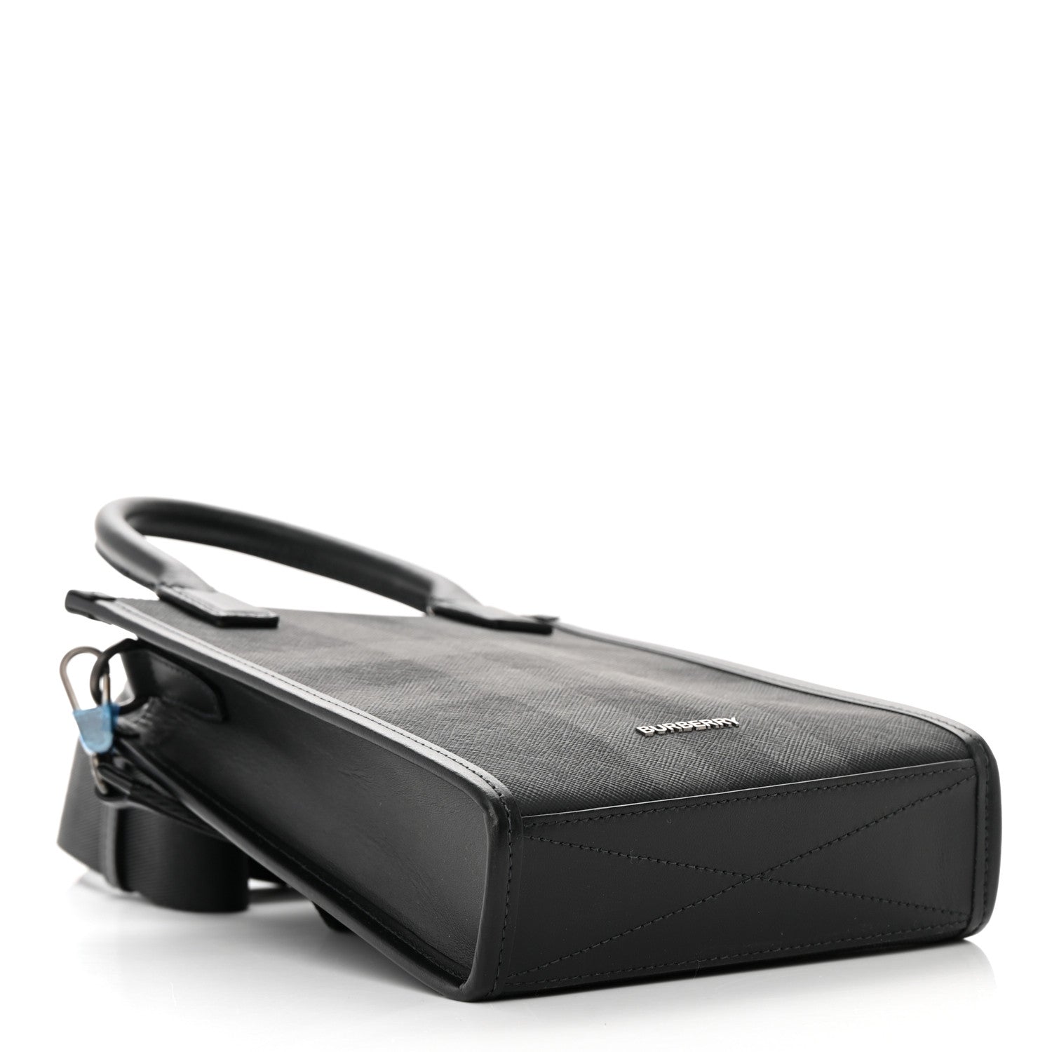 Burberry E-Canvas Mini Denny Check Tote Charcoal 4 of 10