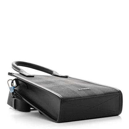 Burberry E-Canvas Mini Denny Check Tote Charcoal 4 of 10