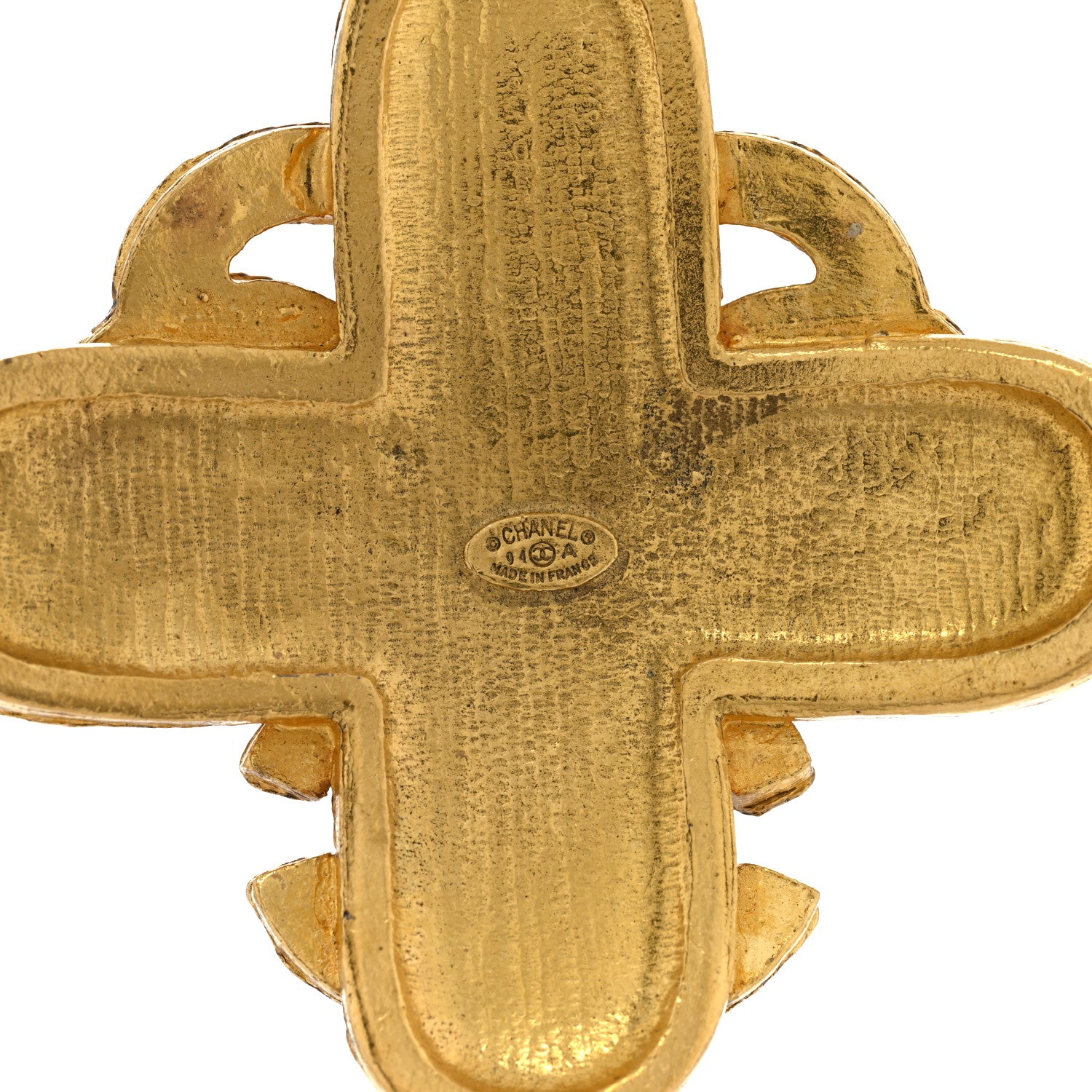 Chanel Metal CC Cross Long Pendant Necklace Gold 5 of 5