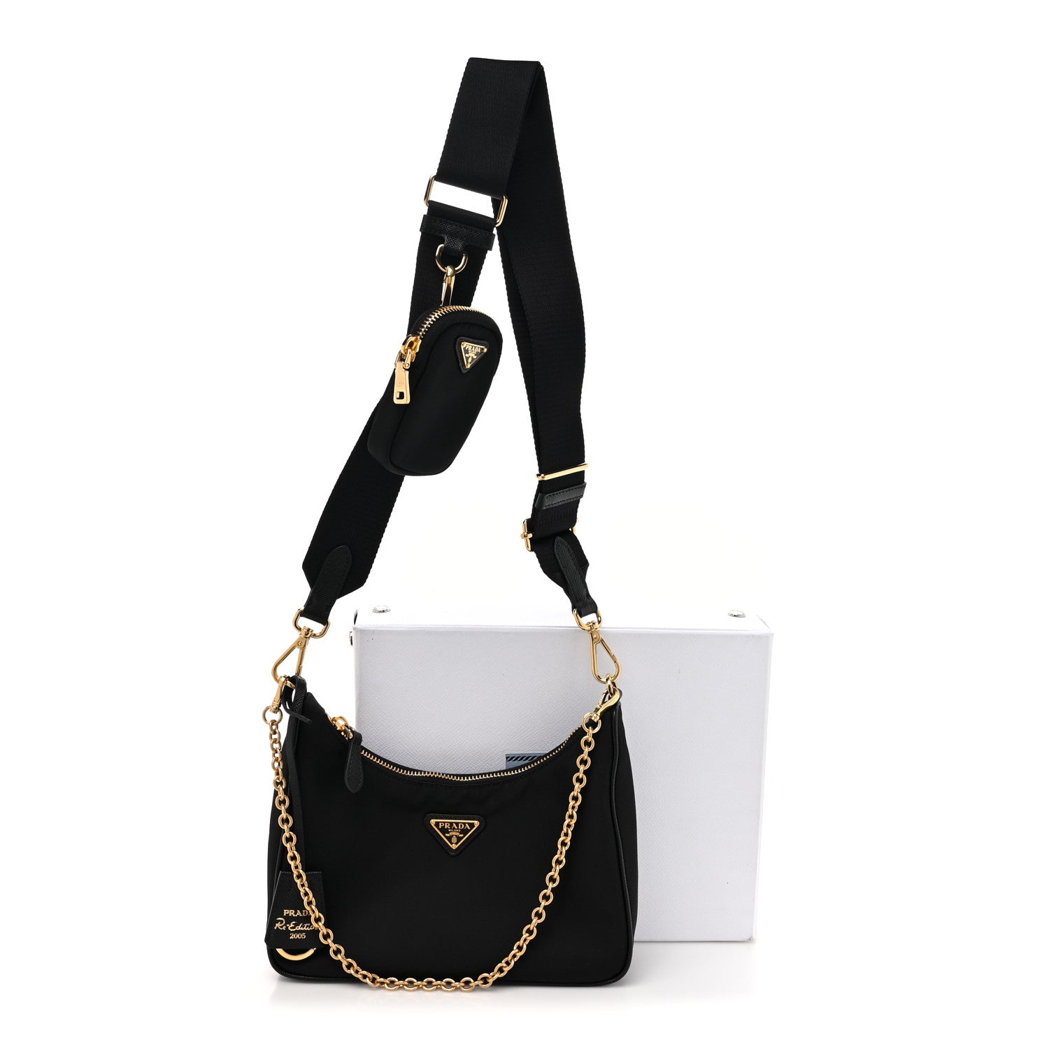 Prada Nylon Re-Edition 2005 Shoulder Bag Black 10 of 10