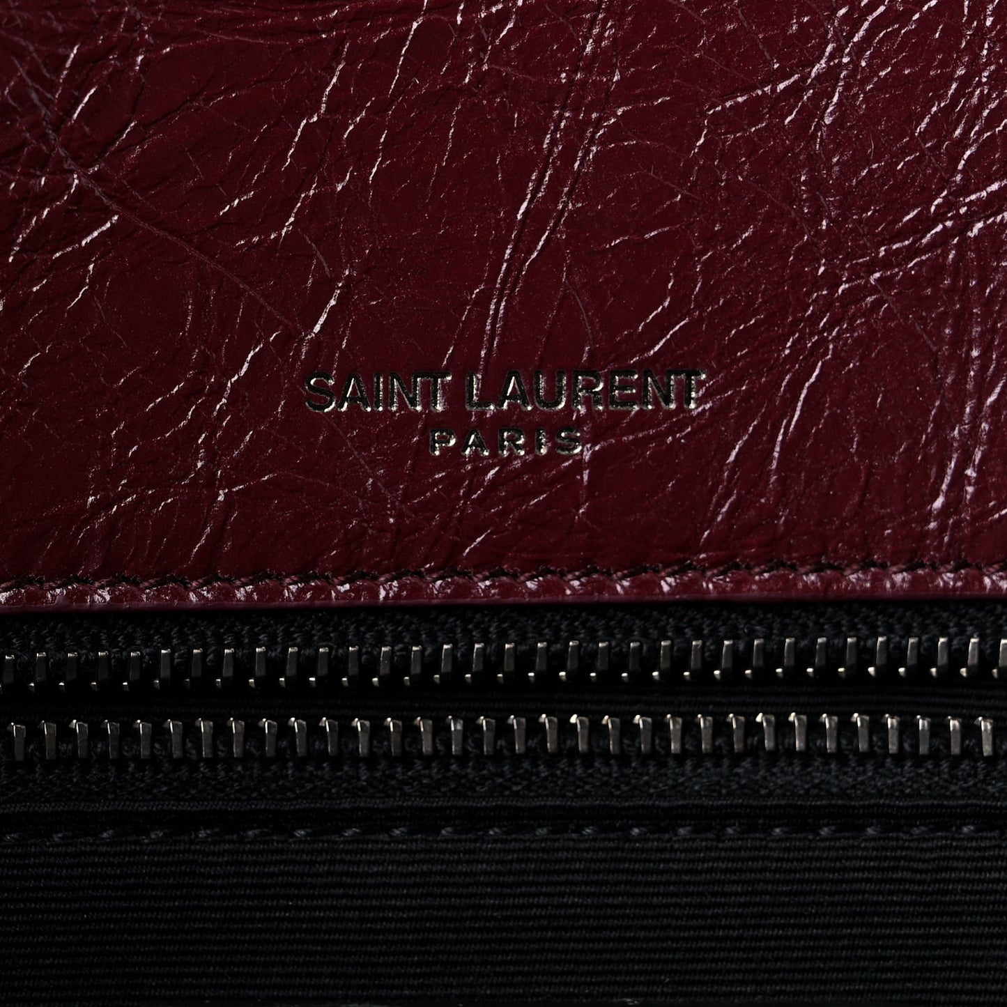 Crinkled Calfskin Matelasse Monogram Medium Niki Chain Satchel Burgundy
