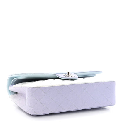 Chanel Perforated Lambskin Quilted Medium Double Flap Light Blue Light Purple White 4 of 10