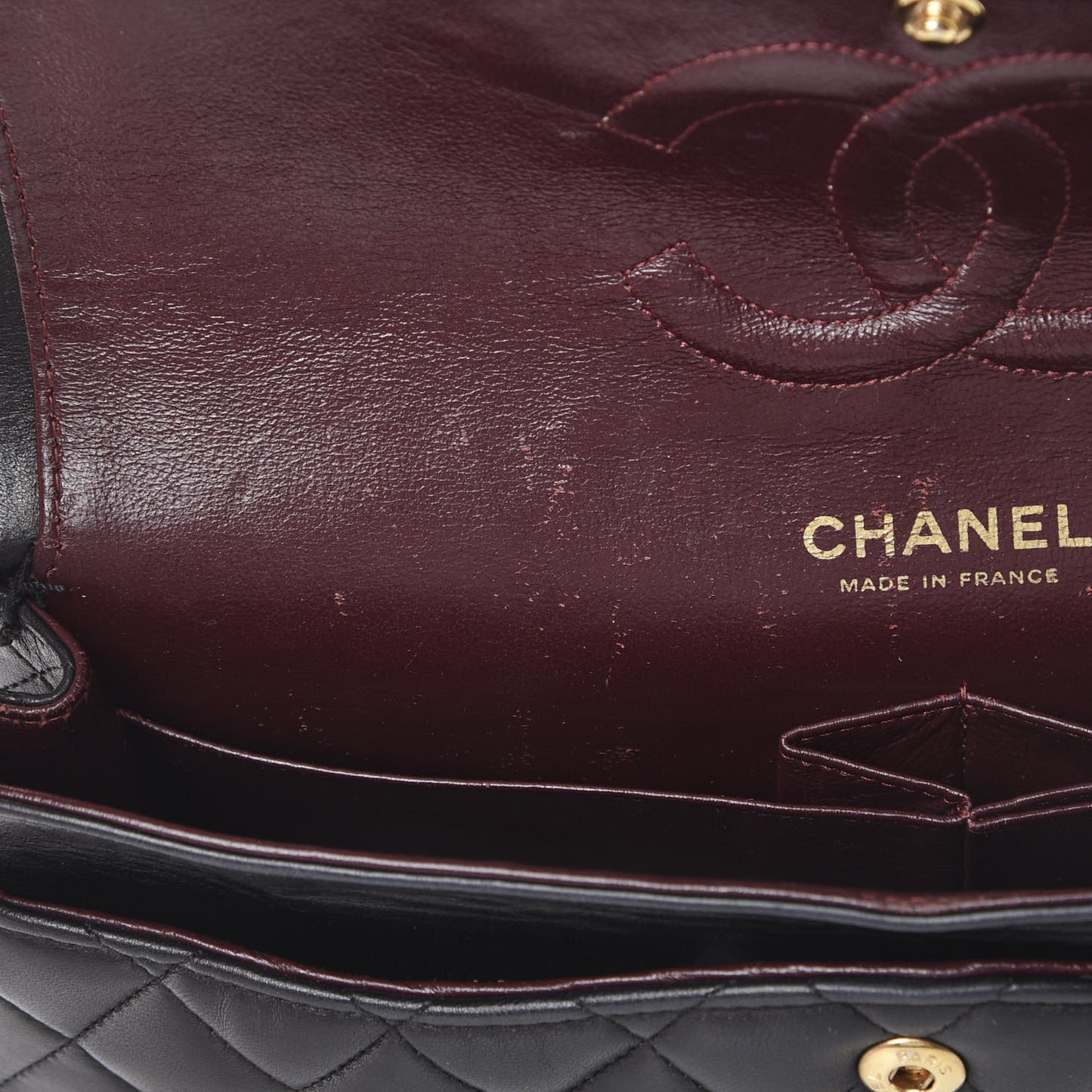 Lambskin Quilted Medium Double Flap Black
