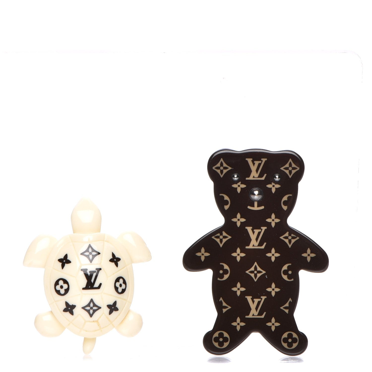 Louis Vuitton Monogram Nonours and Tortoise Pin Brooch Set 1 of 8