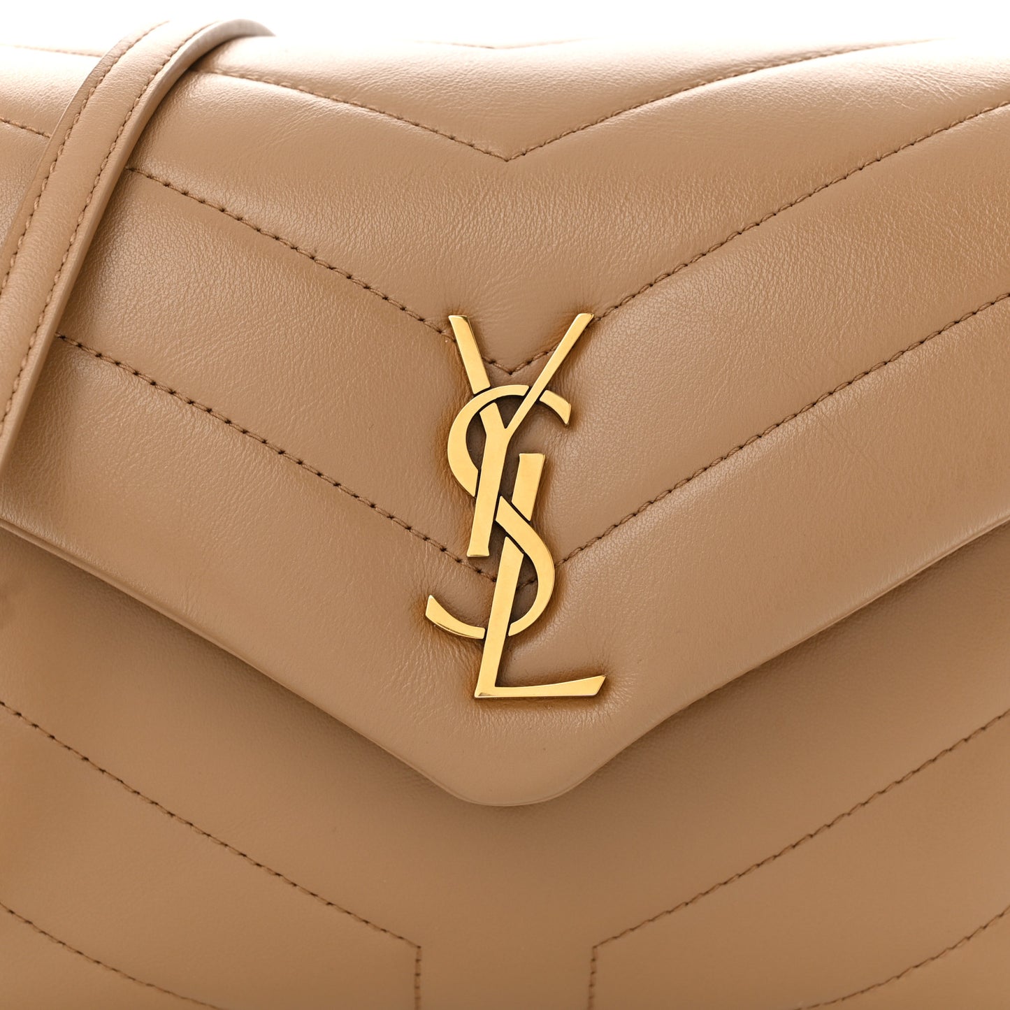Calfskin Y Quilted Monogram Toy Loulou Crossbody Bag Latte