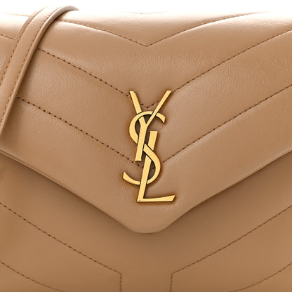 Saint Laurent Calfskin Y Quilted Monogram Toy Loulou Crossbody Bag Latte 8 of 10