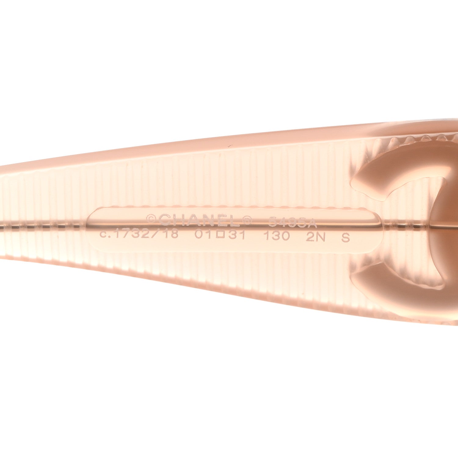 Chanel Transparent Acetate Shield Sunglasses 5495 Light Pink 6 of 8