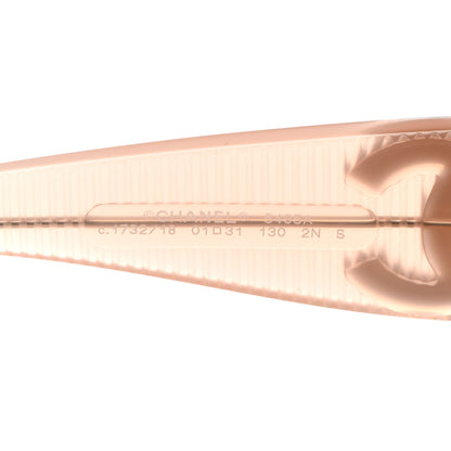 Chanel Transparent Acetate Shield Sunglasses 5495 Light Pink 6 of 8