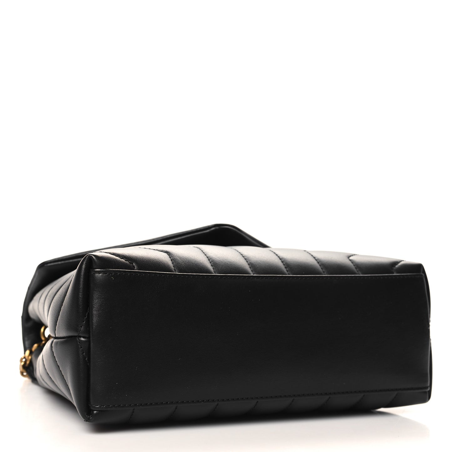 Calfskin Y Quilted Monogram Small Loulou Chain Satchel Black