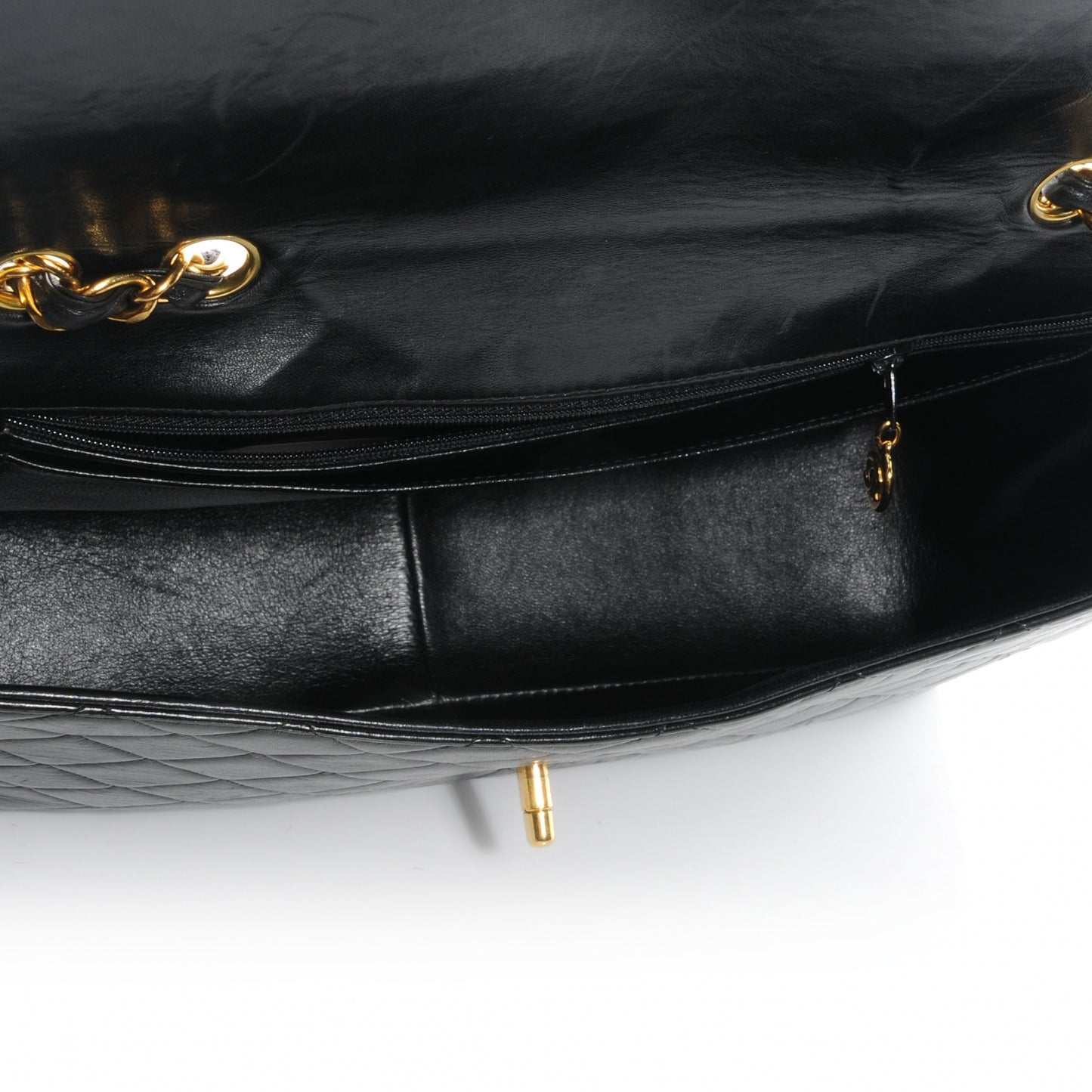 Lambskin Jumbo Single Flap Black