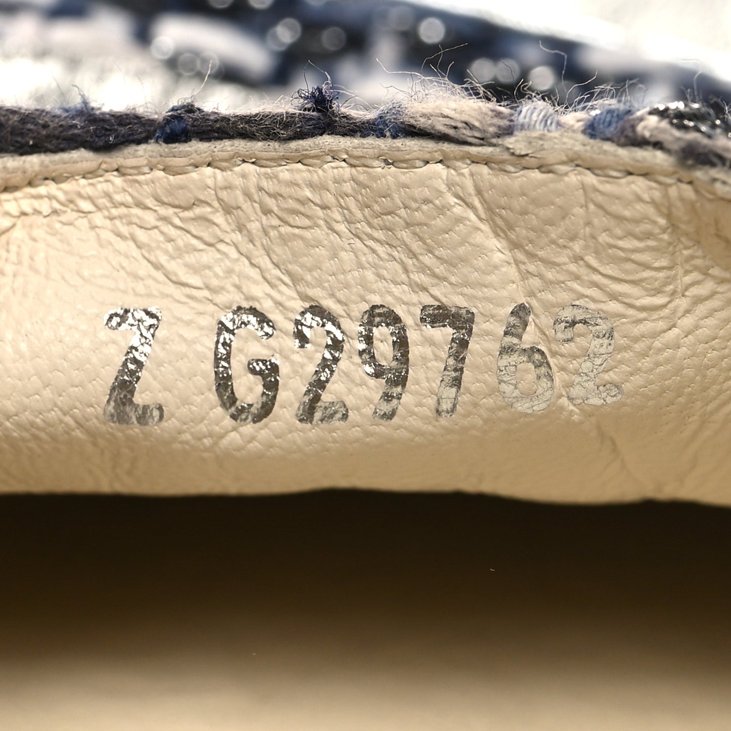 Metallic Tweed Lambskin CC Espadrilles 38 Blue Black Silver