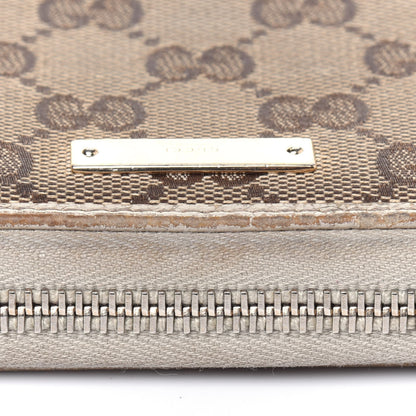 Gucci Monogram Metal Bar Zip Around Wallet Beige Ebony Off White 31 of 35