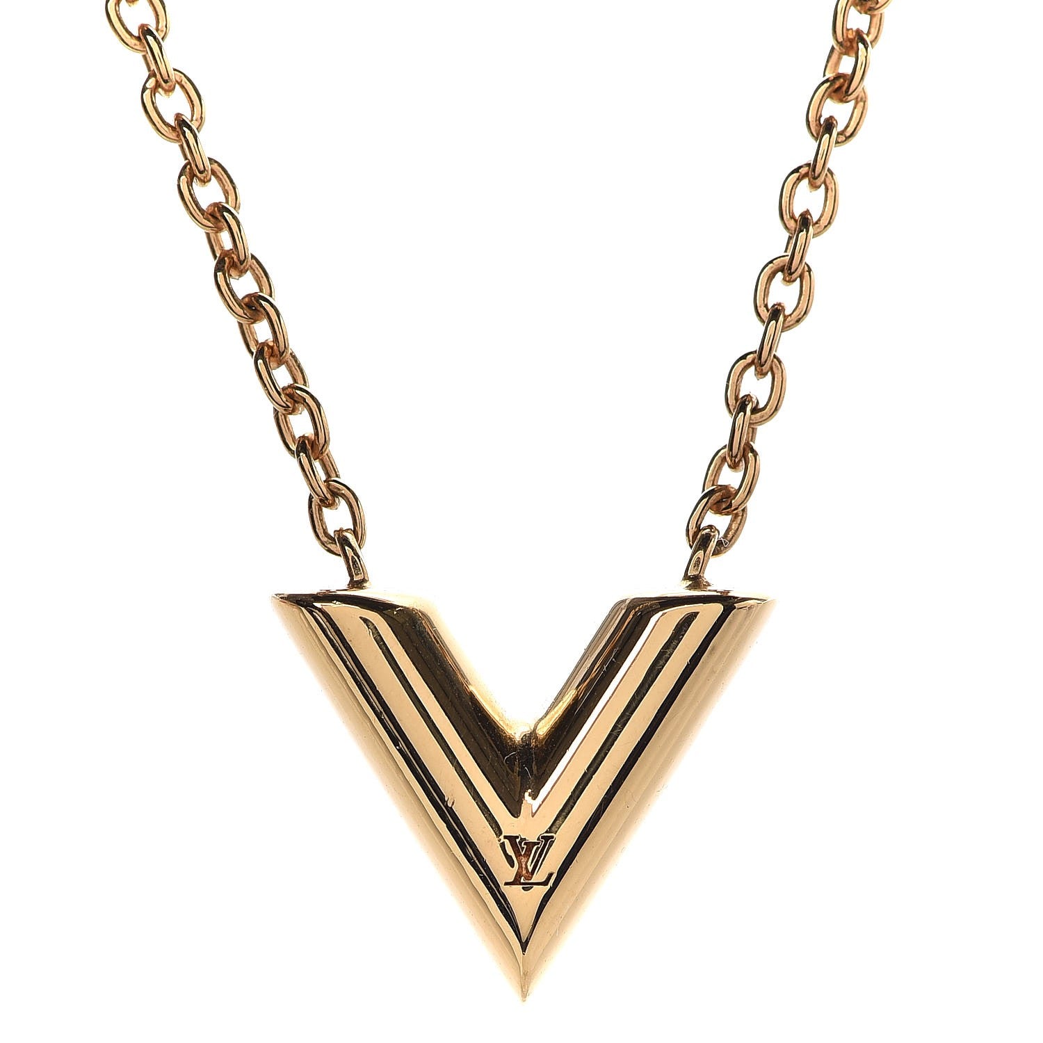 Louis Vuitton Essential V Necklace Gold 4 of 7