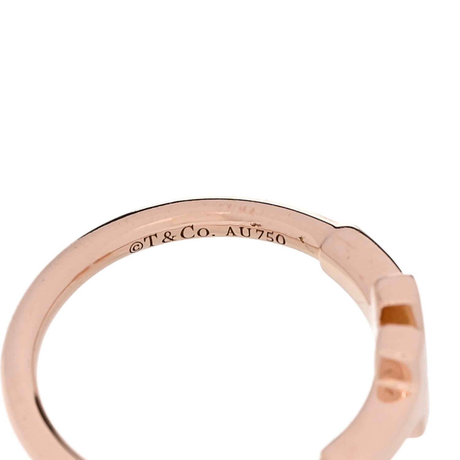 Tiffany 18K Rose Gold T Wire Ring 48 4.5 4 of 5