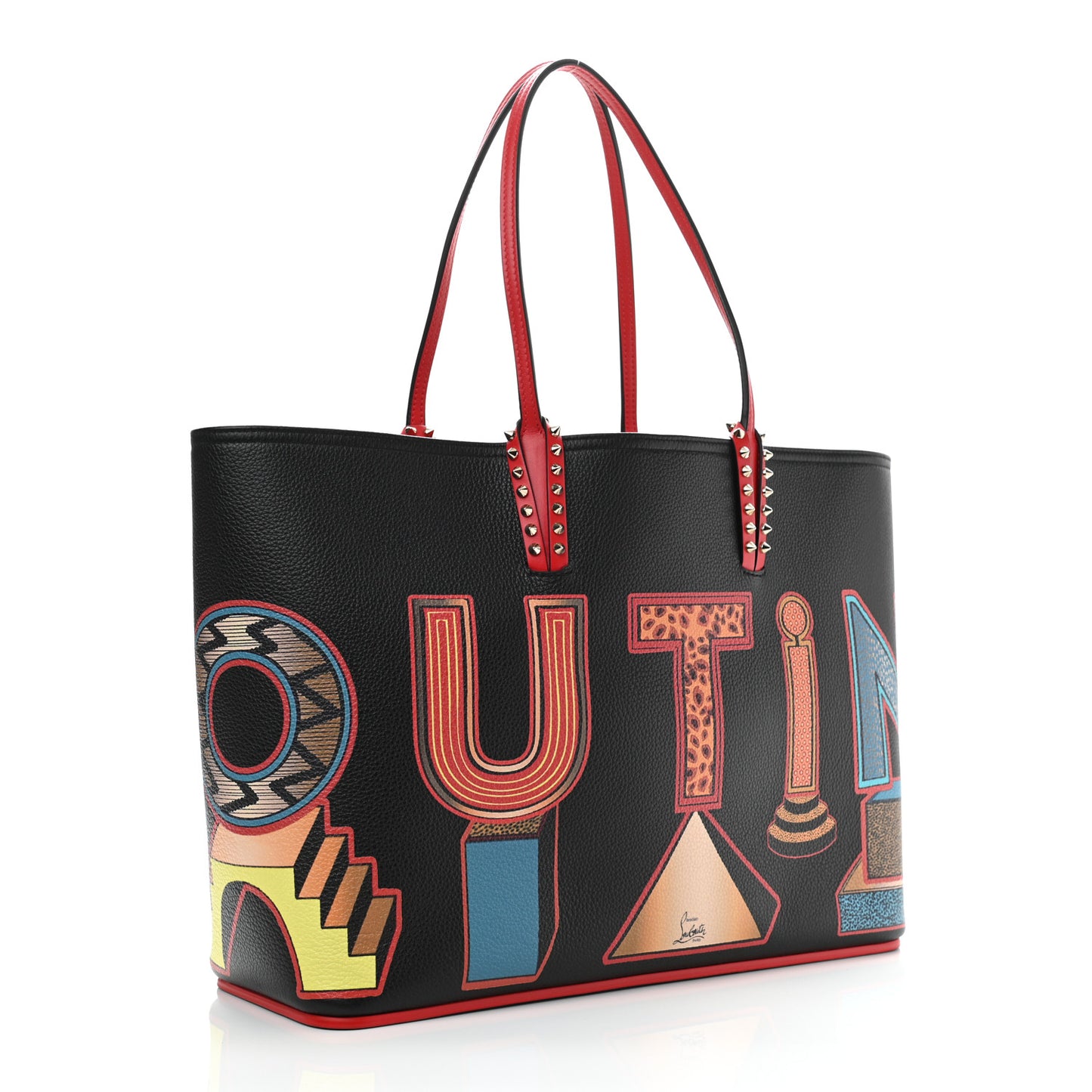 Grained Calfskin Alphabet Cabata Tote Loubi Multicolor