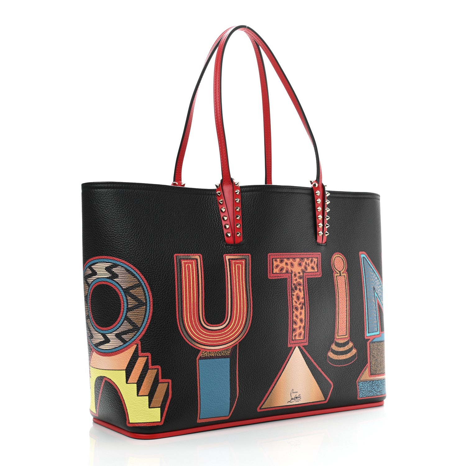 Christian Louboutin Grained Calfskin Alphabet Cabata Tote Loubi Multicolor 4 of 12