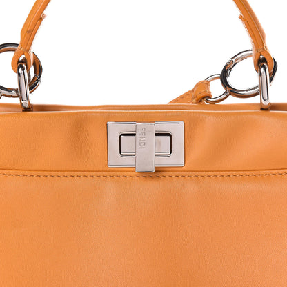 Fendi Nappa Mini Peekaboo Iconic Satchel Giallo Syrup 15 of 20