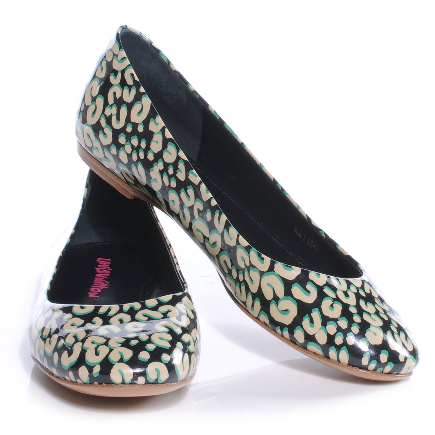 Louis Vuitton Patent Leopard Ballet Flats 38 Blue Infini 2 of 8