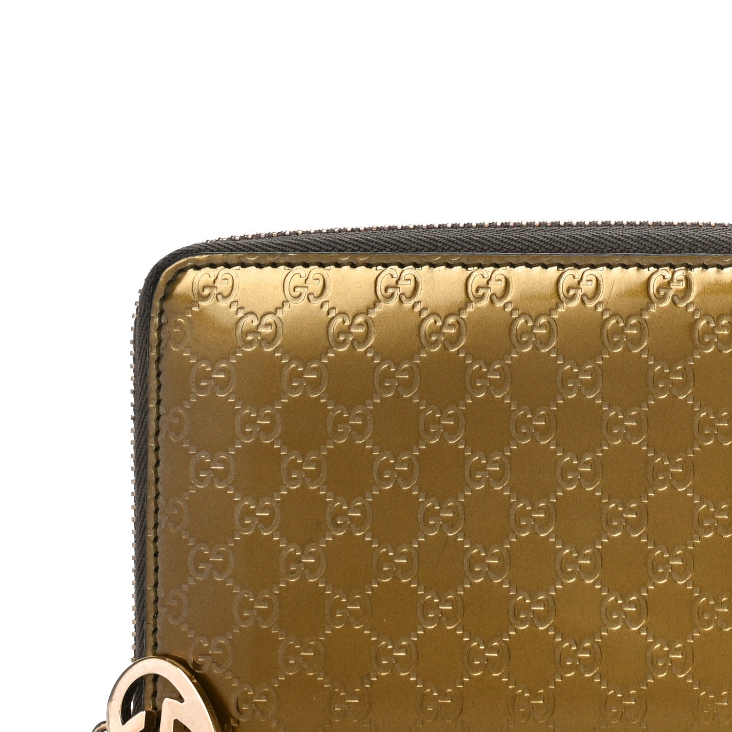 Gucci Shine Microguccissima Lovely Heart Zip Around Wallet Gold 7 of 10