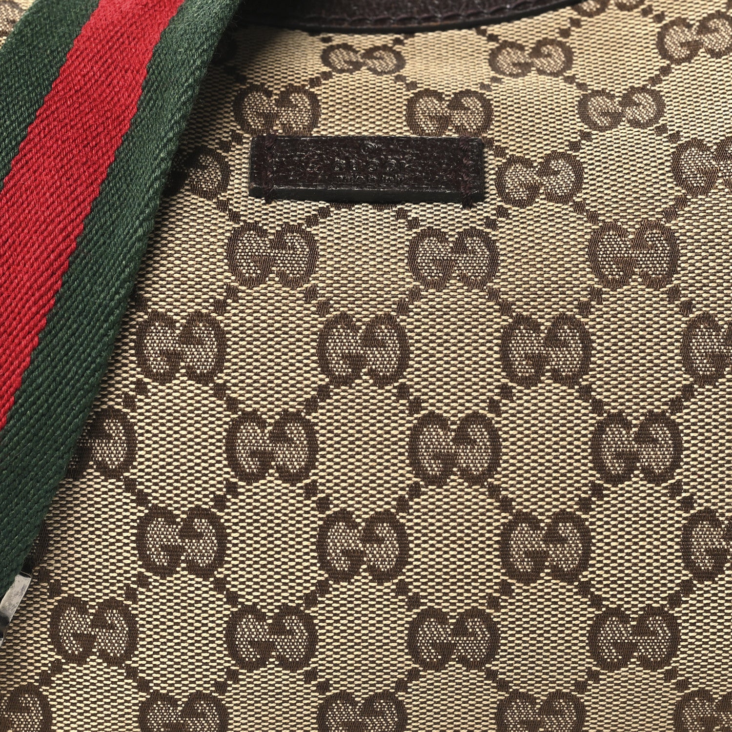 Gucci Monogram Web Medium Half Moon Hobo Dark Brown 7 of 9