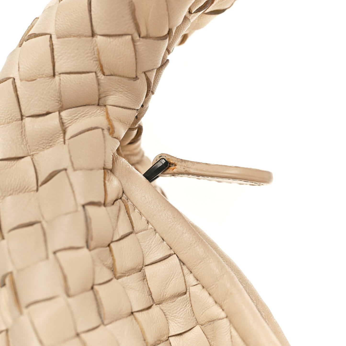 Nappa Intrecciato Large Belly Veneta Hobo White