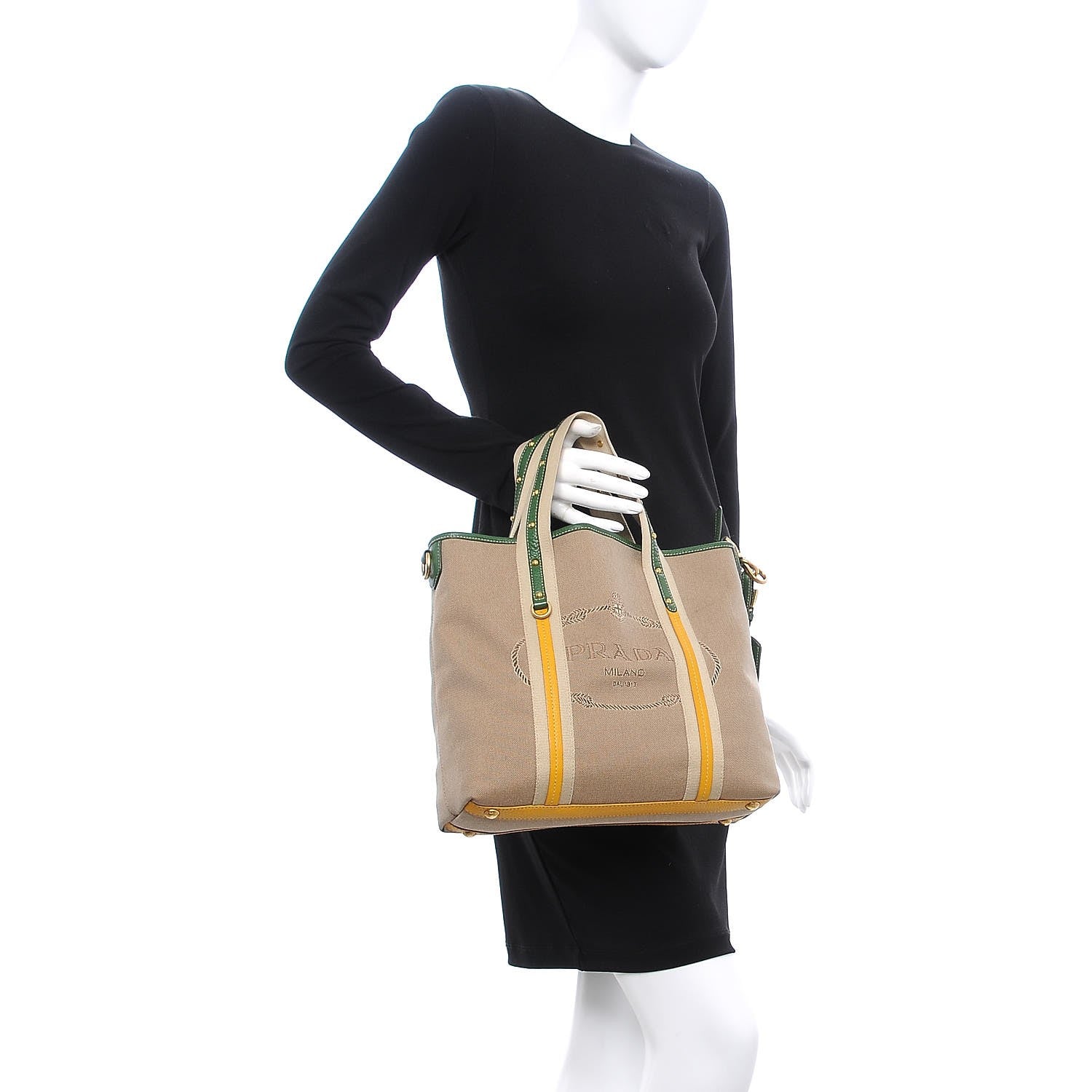 Prada Jacquard Logo Tote Corda Larice 3 of 9