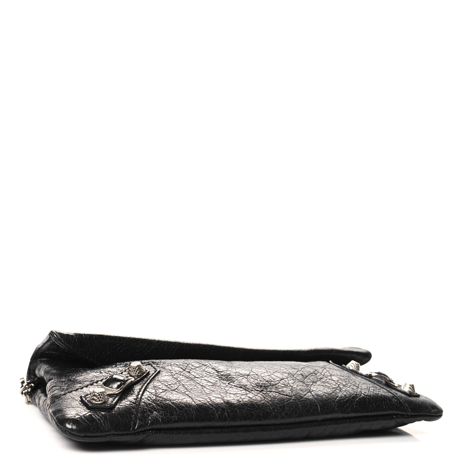 Balenciaga Agneau Giant 12 Silver Hardware Envelope Strap Clutch Black 5 of 14