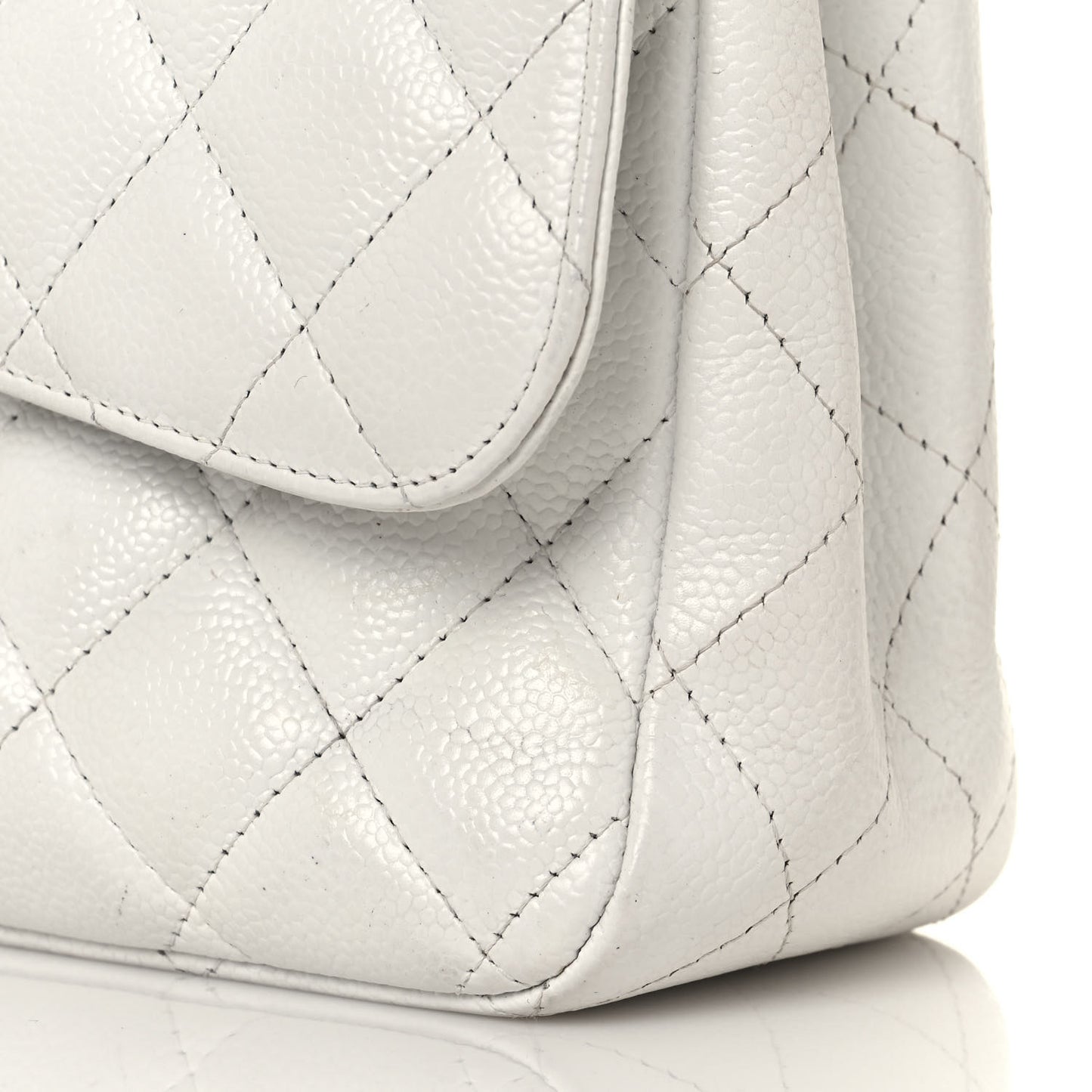 Caviar Quilted Jumbo Single Flap White
