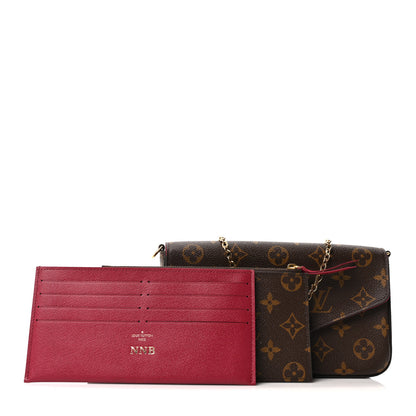 Louis Vuitton Monogram Pochette Felicie Chain Wallet Fuchsia 3 of 11