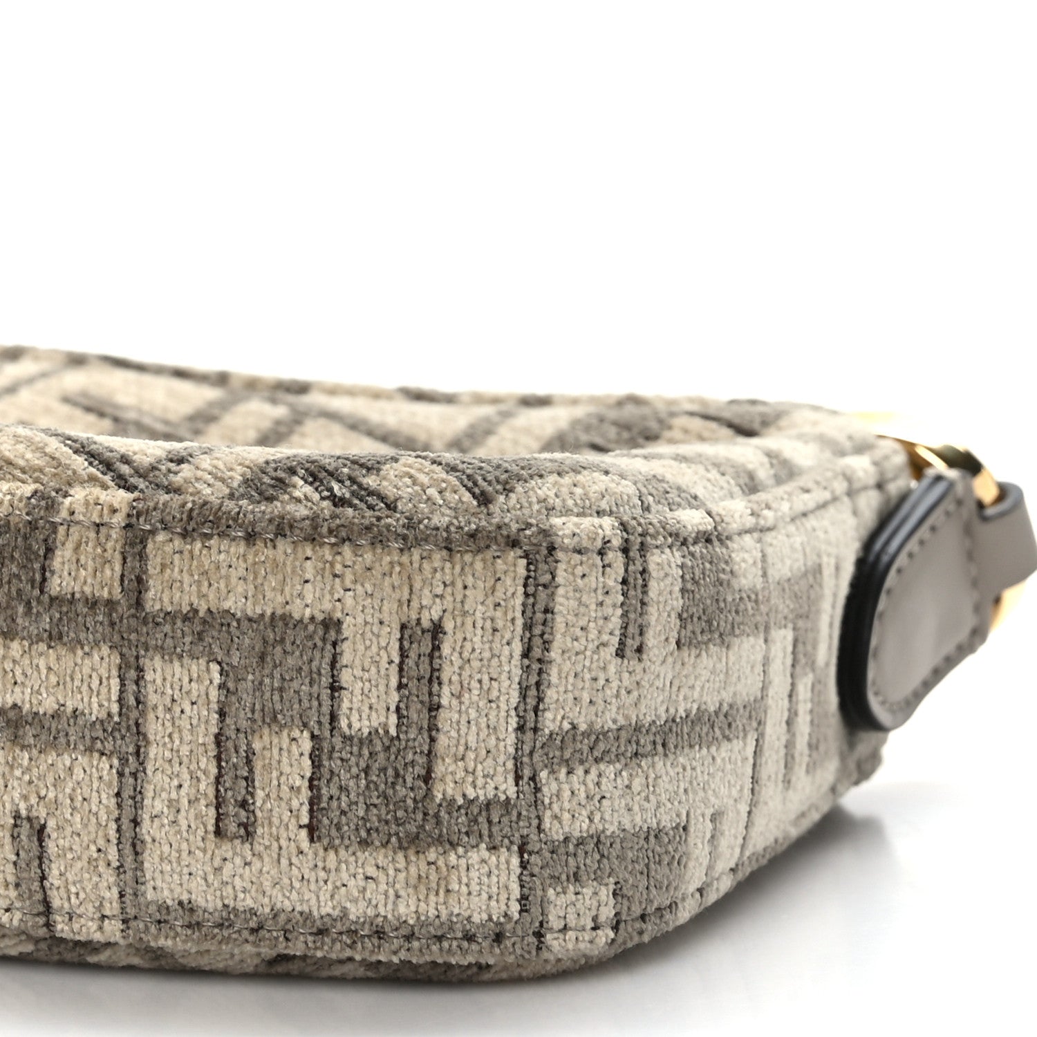 Fendi Chenille Vitello King Plexiglass FF O'Lock Swing Tortora Nuvola 9 of 9
