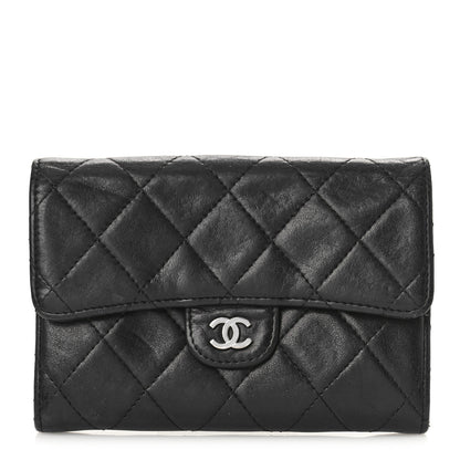Chanel Lambskin Quilted Flap Card Holder Black 1 of 11