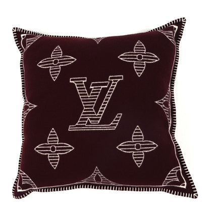 Louis Vuitton Wool Cashmere Monogram Cushion Pillow Bordeaux 1 of 3