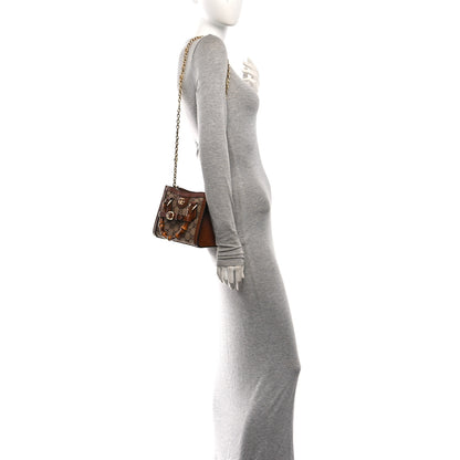Gucci New Canvas Charisma Calfskin Crystal GG Monogram Mini Diana Tote Bag Camel Ebony 2 of 10