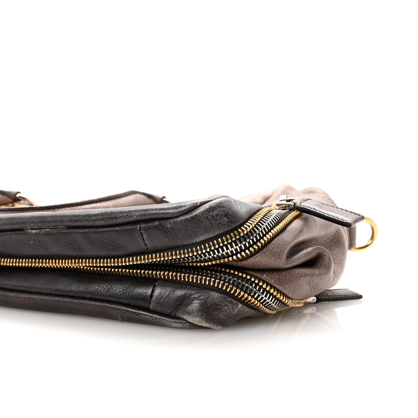 Glace Calfskin Zippers Satchel  Ardesia Fumo
