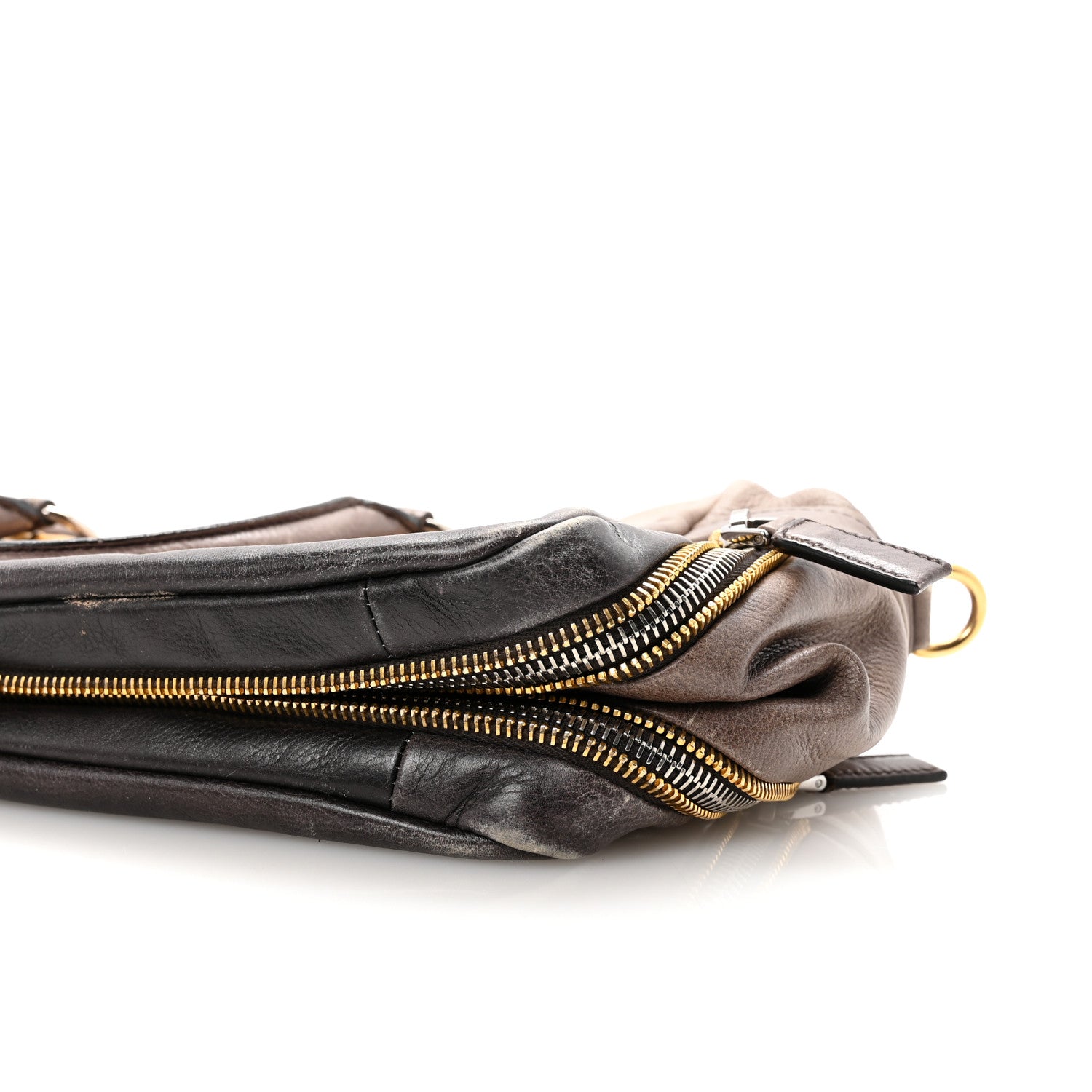 Prada Glace Calfskin Zippers Satchel  Ardesia Fumo 9 of 9