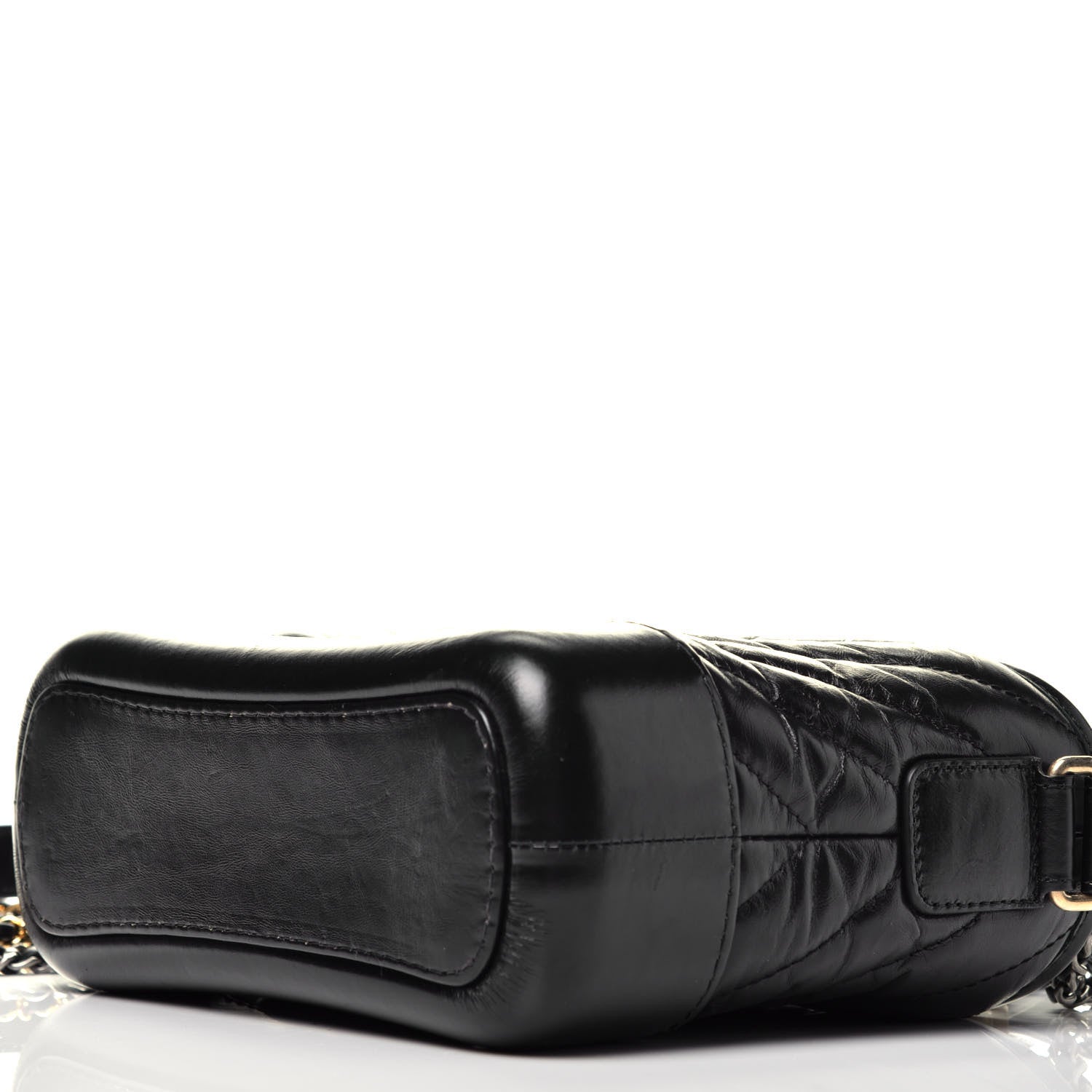 Chanel Aged Calfskin Chevron Quilted Small Gabrielle Hobo Black 9 of 9