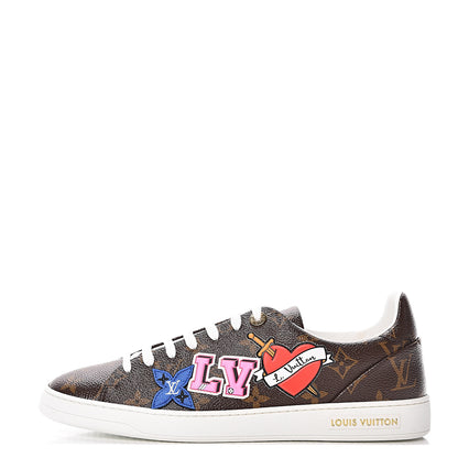 Louis Vuitton Calfskin Monogram LV Black Heart Sneakers 41 Cacao 1 of 9