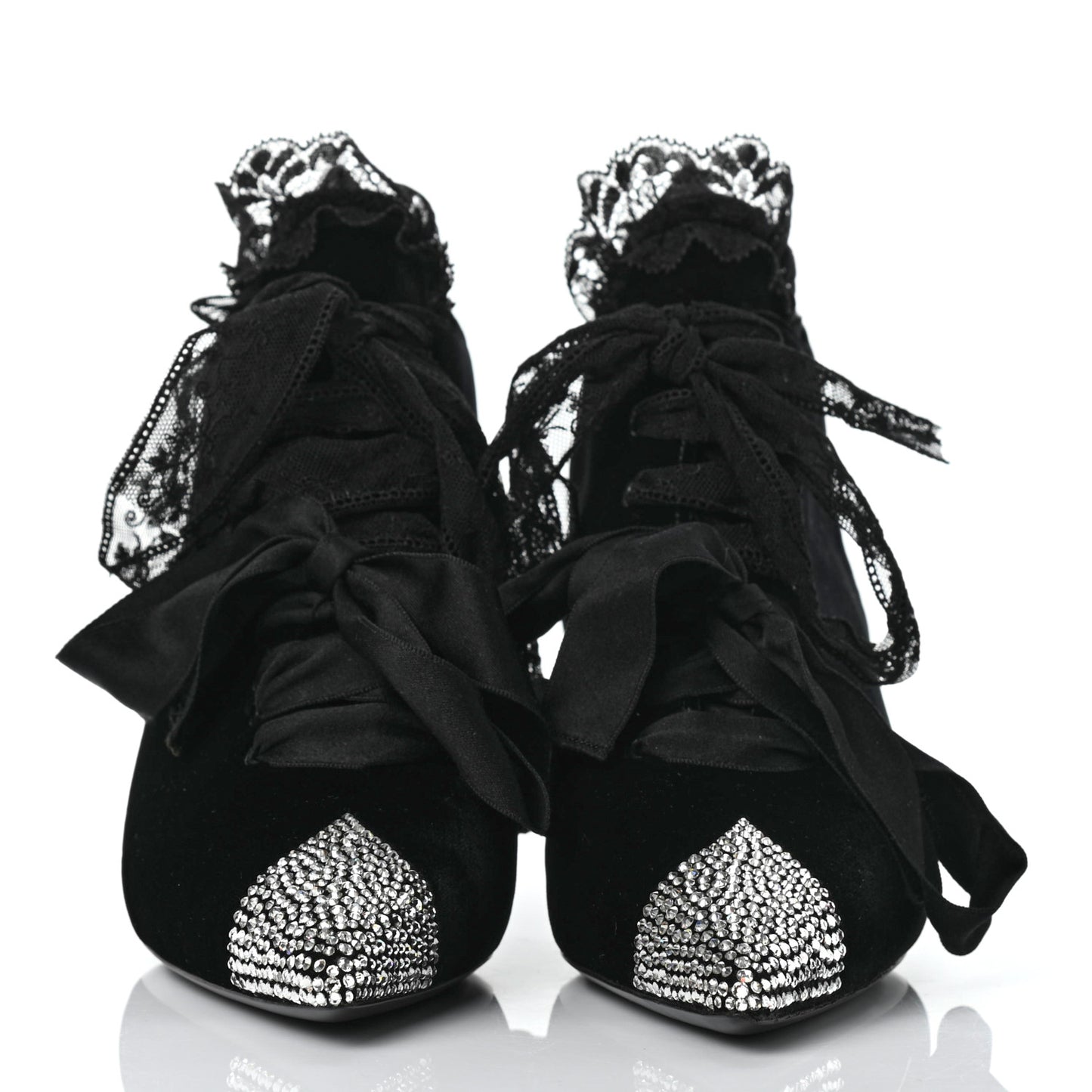 Velluto Master Crystal Embellished Blaze 45 La Strass Ankle Boots 40 Black