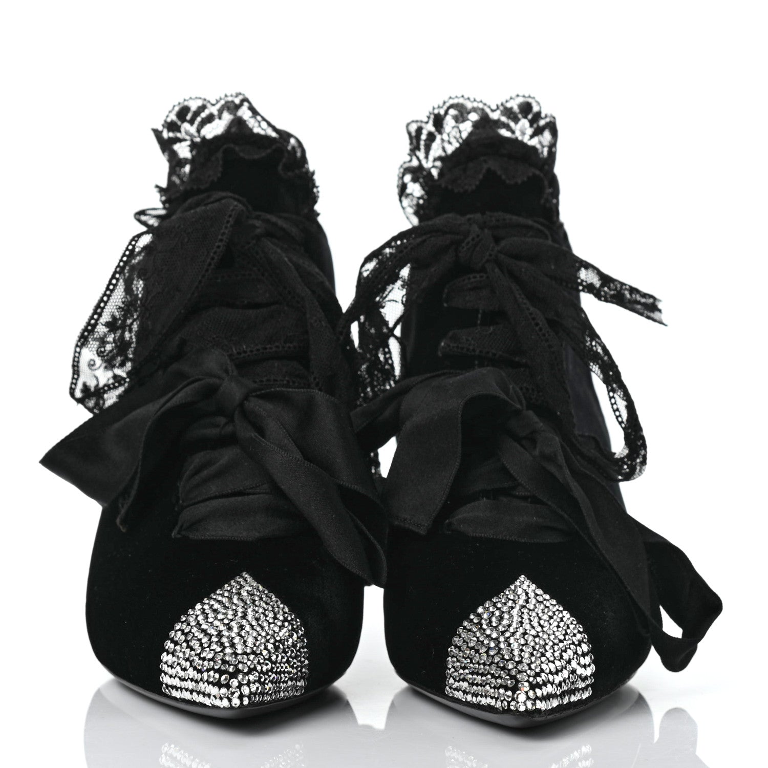 Saint Laurent Velluto Master Crystal Embellished Blaze 45 La Strass Ankle Boots 40 Black 2 of 8