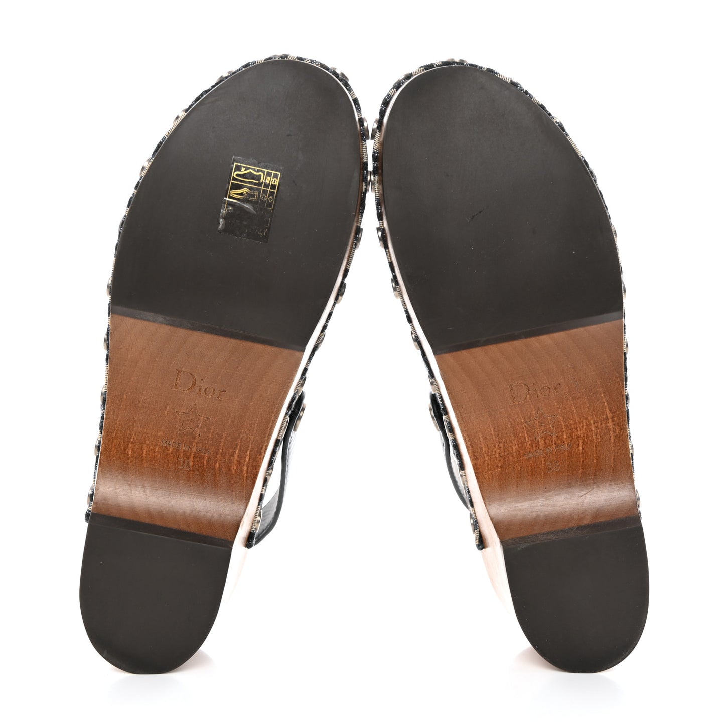 Canvas Oblique Diorquake 20mm Slingback Clogs 38 Deep Blue