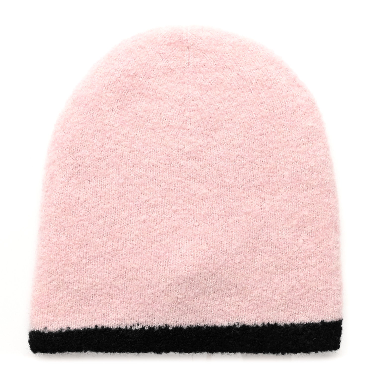 Chanel Cashmere Silk CC Beanie Hat Pink Black 3 of 6