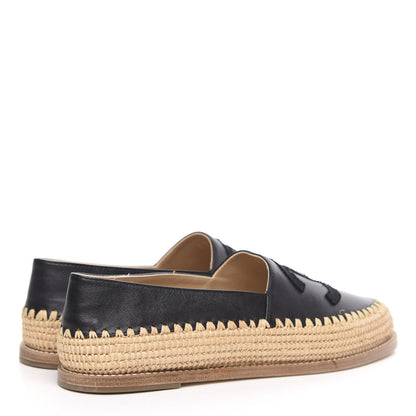 Chanel Lambskin Grosgrain CC Espadrilles 39 Black 4 of 10