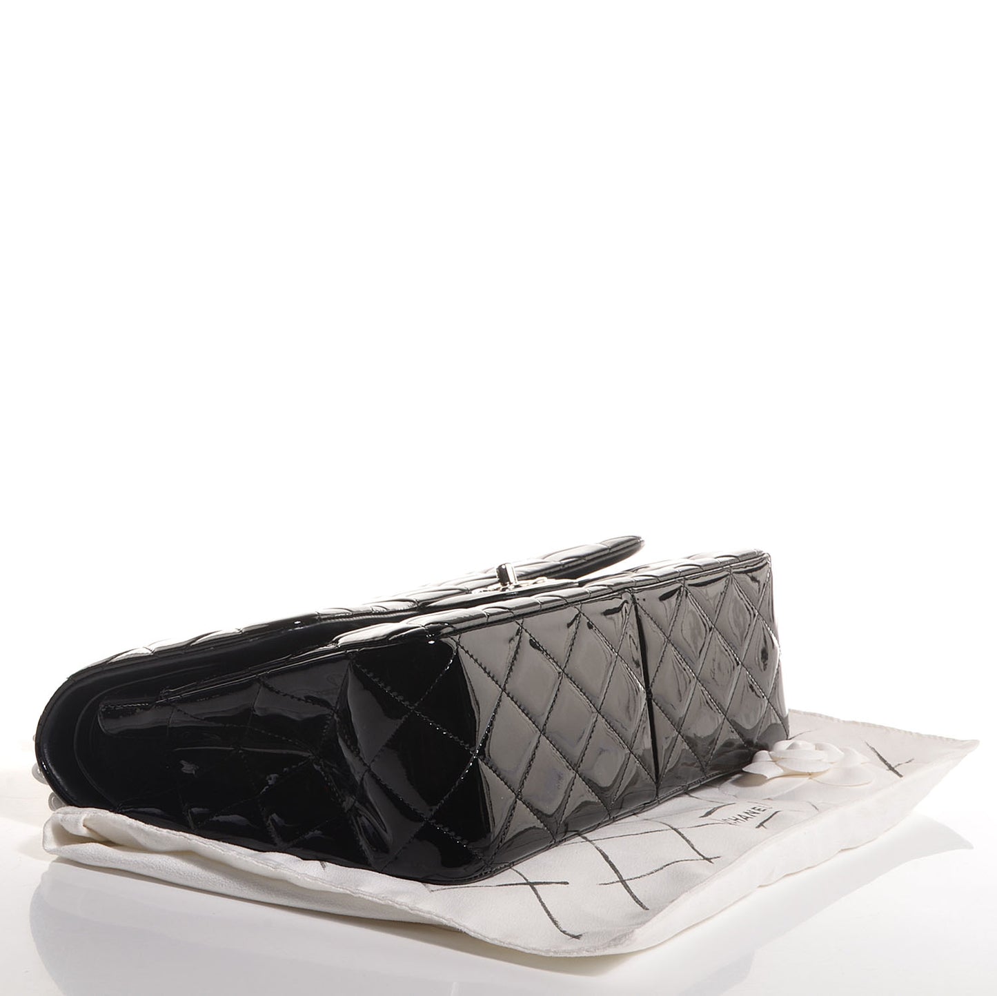 Patent Jumbo Double Flap Black