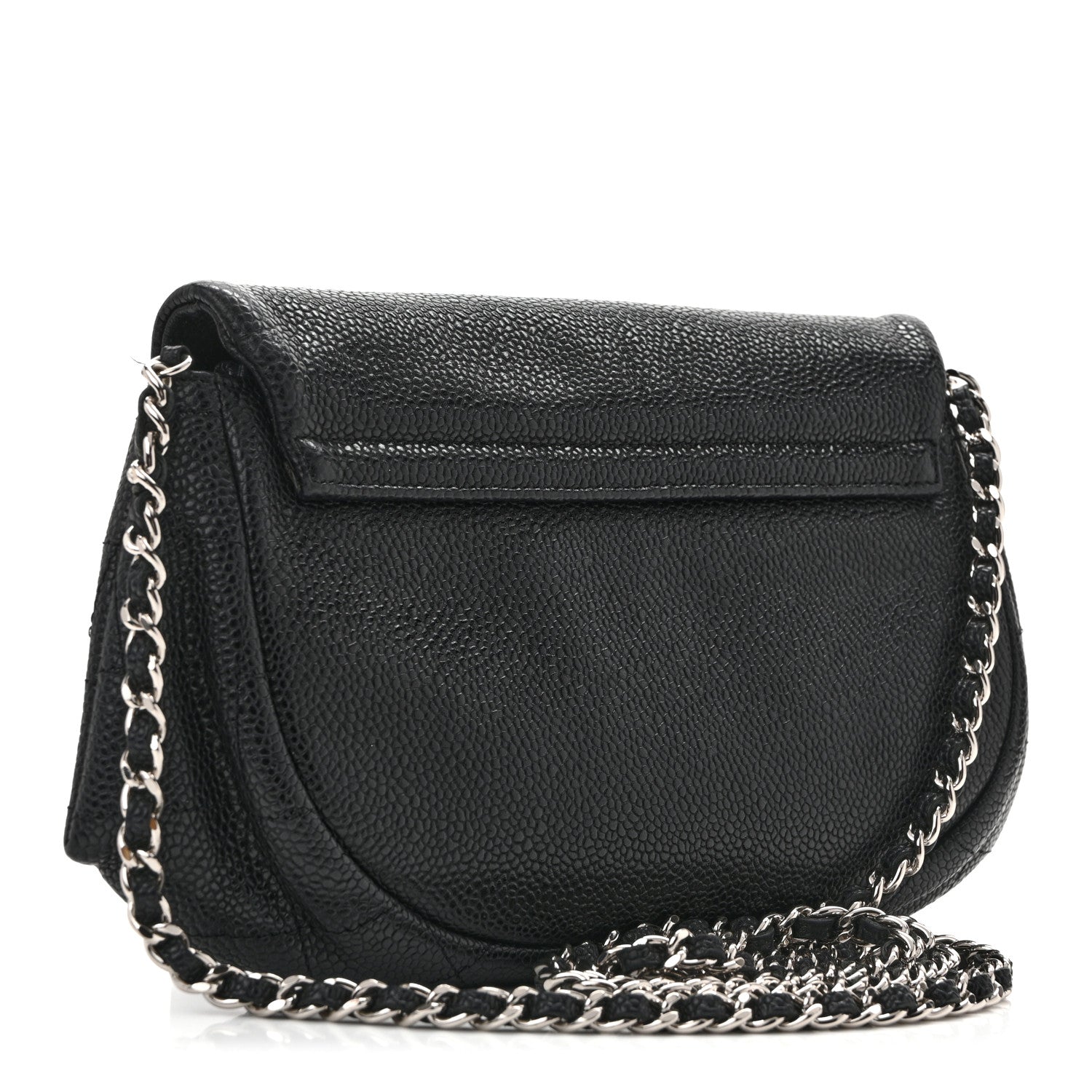 Chanel Caviar Half Moon Wallet On Chain WOC Black 3 of 14