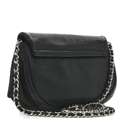 Chanel Caviar Half Moon Wallet On Chain WOC Black 3 of 14