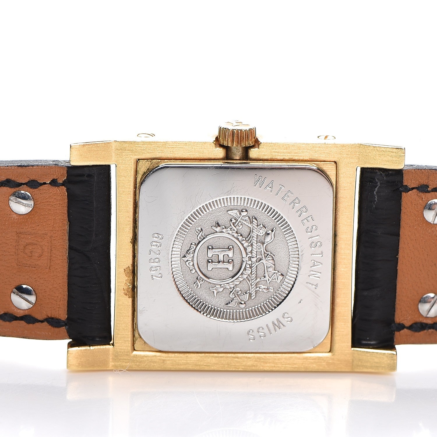 Hermes Stainless Steel Alligator 23mm Medor Quartz Watch Noir 5 of 7